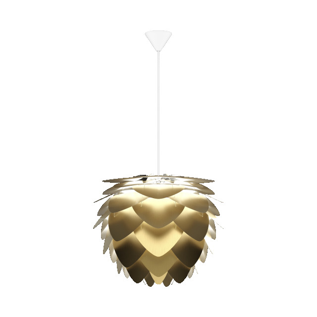 Umage Aluvia medium hanglamp brushed brass met koordset wit Ø 59 cm 2925074 large