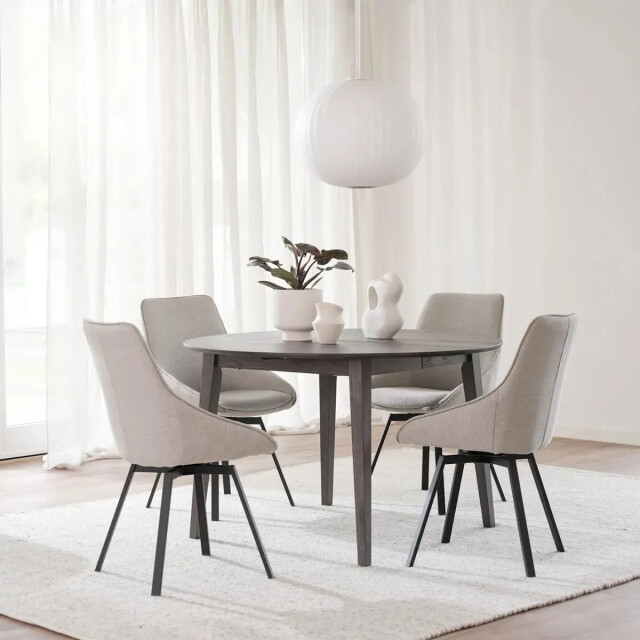 Rowico Home Filippa uitschuifbare eettafel donker Ø120 cm 2430618 large