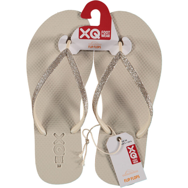 XQ Xq dames teenslippers glitters beige 123992001-SAND large