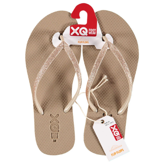 XQ Xq dames teenslippers glitters taupe 123992001-TAUPE large