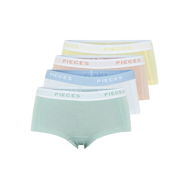 Pieces Dames hipsters 4-pack pclogo effen 17106857 large