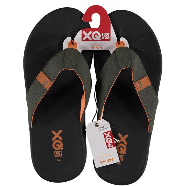 XQ Xq heren teenslippers ergonomisch zwart/groen 121992002-BLACK large