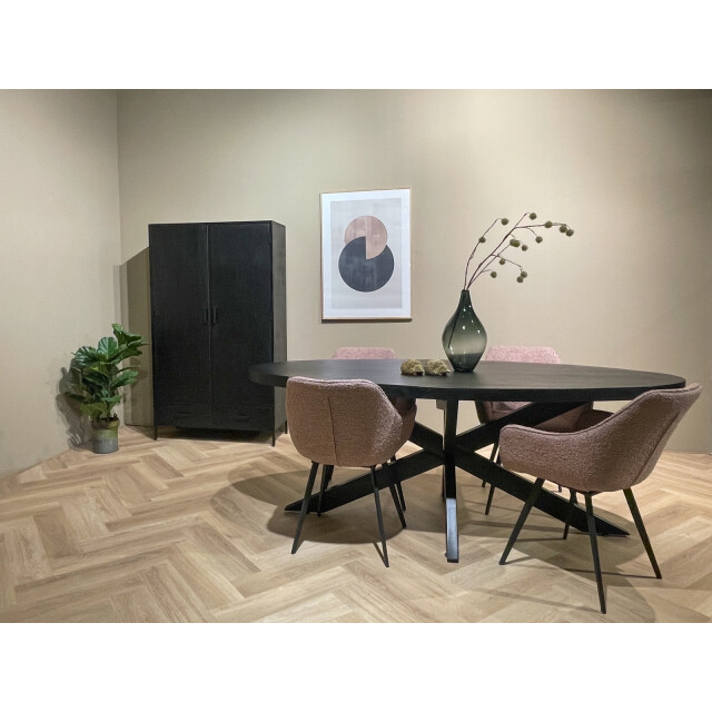 Livingfurn eetkamertafel kala oval spider 180 cm mangohout / gecoat staal 2926183 large