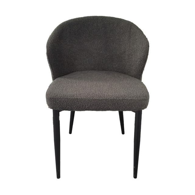 Livingfurn eetkamerstoel laura boucle antraciet stof / gecoat staal 2926170 large