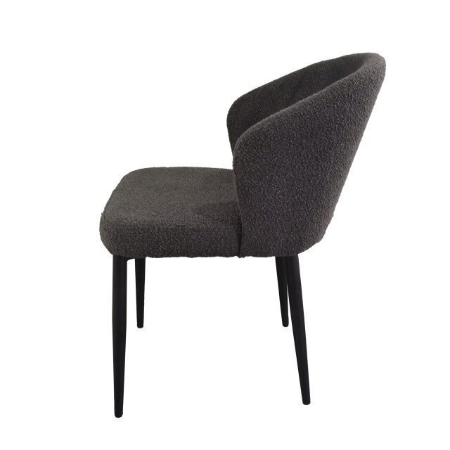 Livingfurn eetkamerstoel laura boucle antraciet stof / gecoat staal 2926170 large