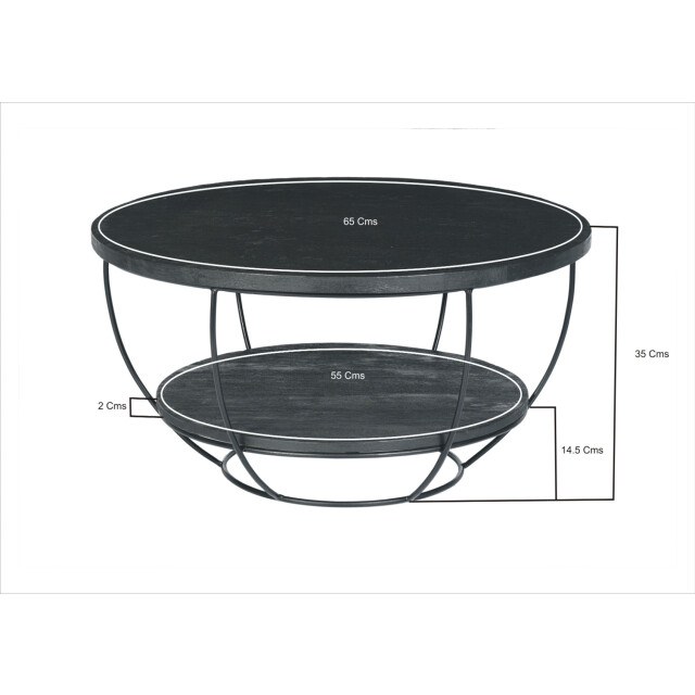 Livingfurn salontafel evan norris 65 cm mangohout / gecoat staal 2926149 large