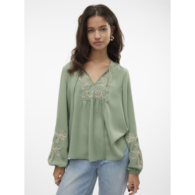 Vero Moda Vmnora ls top wvn olijf 4389.22.0013 large