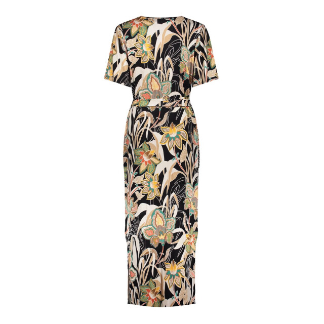 Geisha Dress v-neck aop ecru dessin 4409.08.0043 large