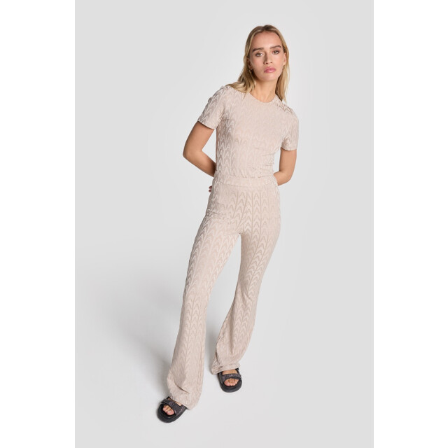 Alix The Label Ladeis knitte a jzquard pant taupe 4109.77.0060 large