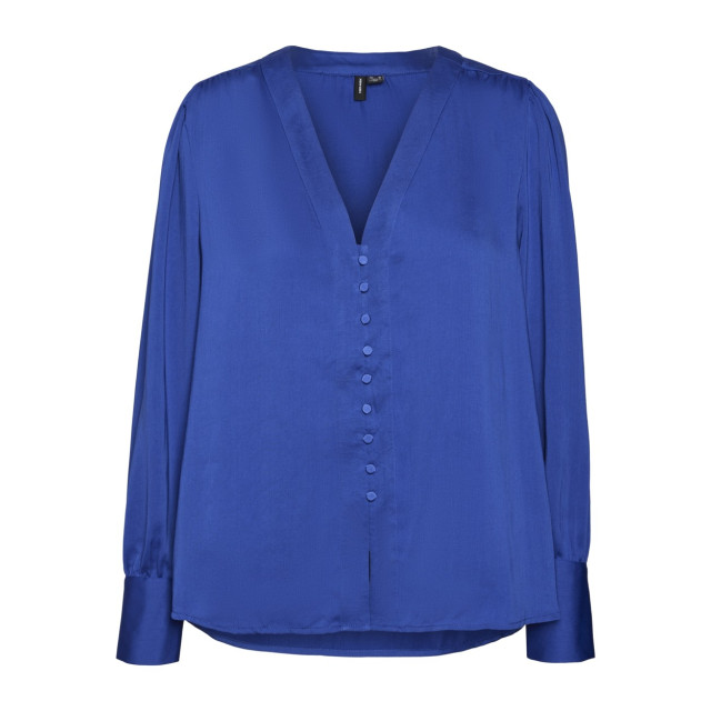 Vero Moda Vmgisana ls v-neck shirt wvn btq kobalt 4309.34.0007 large