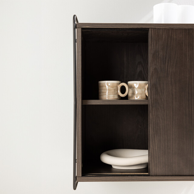 Nest living Marcus hangende houten wandkast walnoot 60 x 35 cm 2926873 large