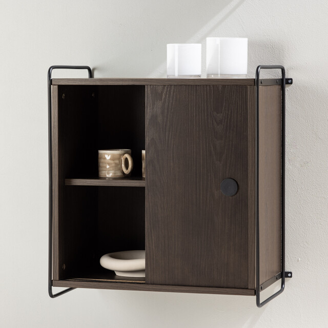Nest living Marcus hangende houten wandkast walnoot 60 x 35 cm 2926873 large