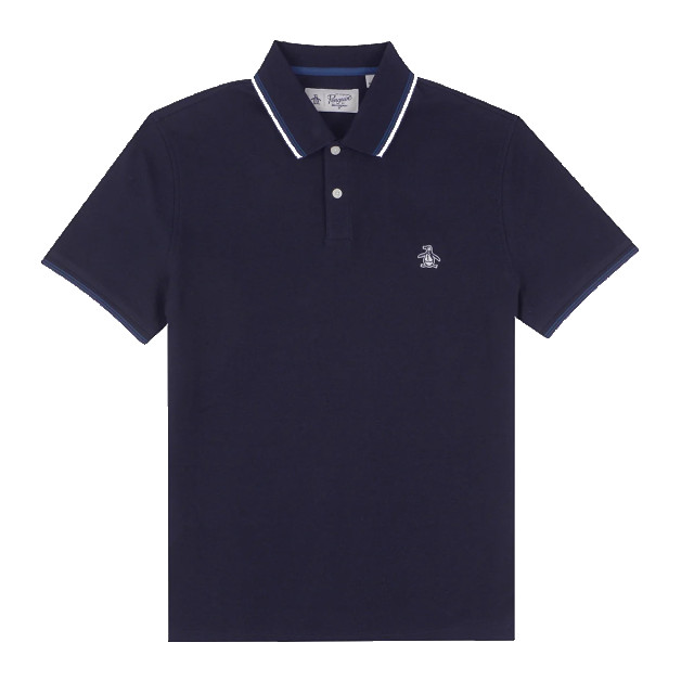 Original Penguin Polo sticker pete tipped navy OPKB0620/P413 large