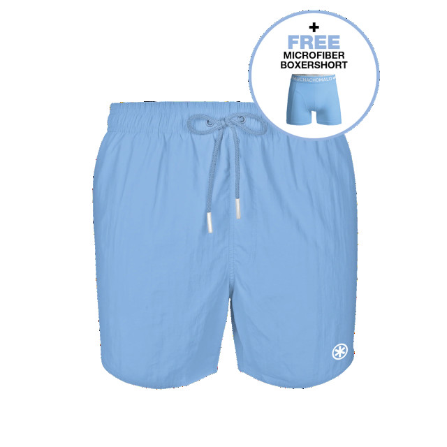 Muchachomalo Heren zwembroek lichtblauw + gratis microfiber boxershort SOLID2062-36 large