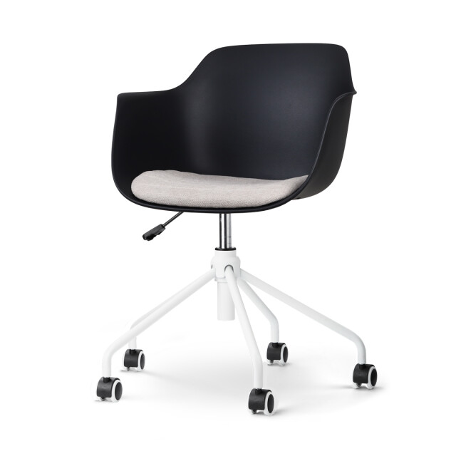 Nolon Nout-liz bureaustoel met beige zitkussen wit onderstel 2180450 large