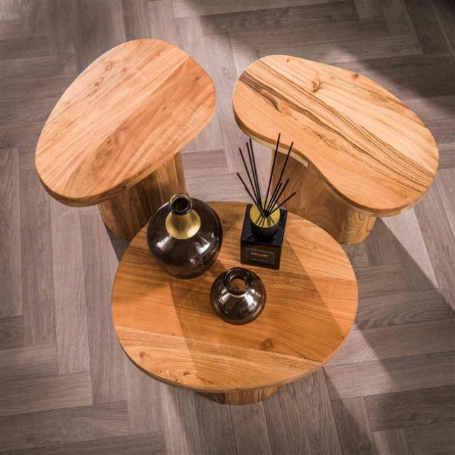 Hoyz salontafel set-3 shape massief acacia naturel 2917022 large