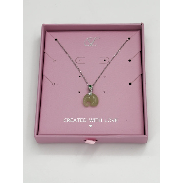 Smashed Lemon 64014 dunne zilveren ketting met hetian jade steen en 64014-020-OS large