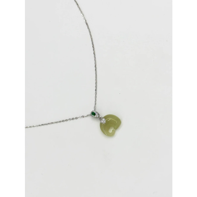 Smashed Lemon 64014 dunne zilveren ketting met hetian jade steen en 64014-020-OS large