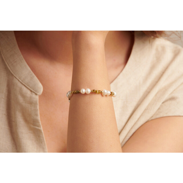Smashed Lemon 62013 elastische armband met mix van parels en 62013-998-OS large