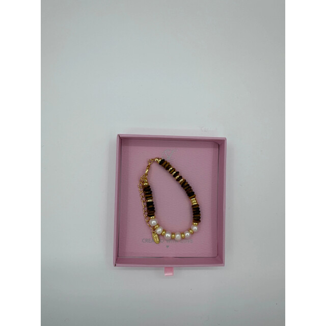 Smashed Lemon 62054 gecombineerde parels en kwartsen kralen armband 62054-998-OS large