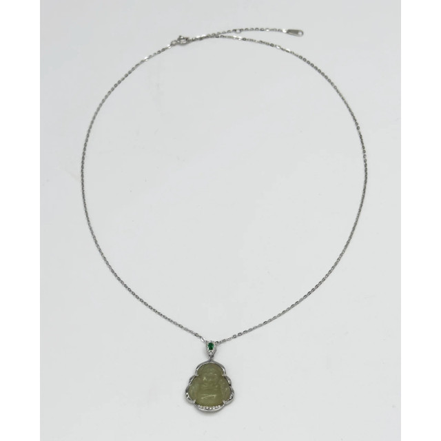 Smashed Lemon 64013 dunne vergulde zilveren ketting met hetian jade 64013-020-OS large