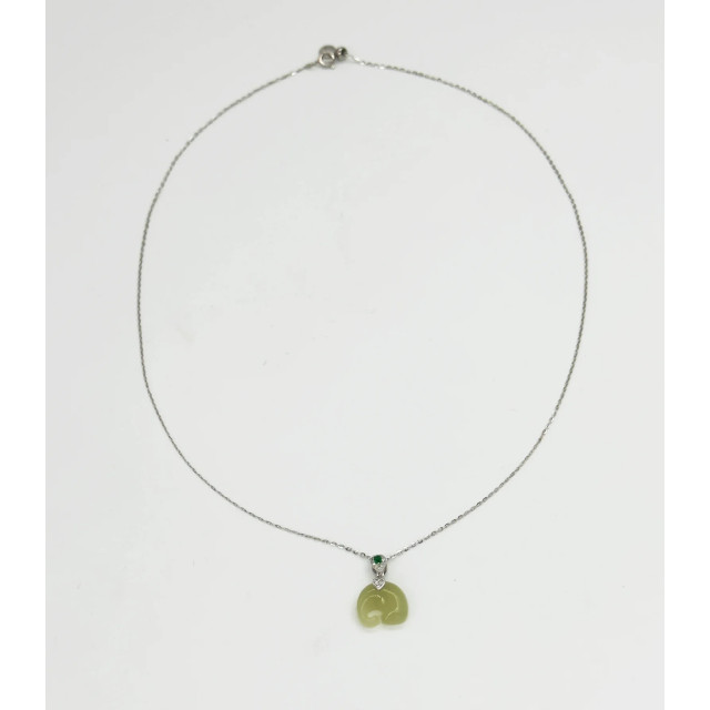 Smashed Lemon 64014 dunne zilveren ketting met hetian jade steen en 64014-020-OS large