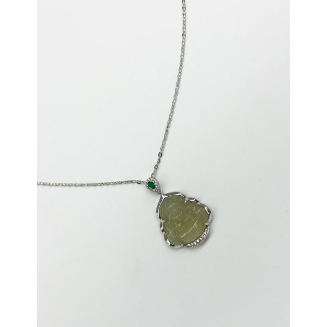 Smashed Lemon 64013 dunne vergulde zilveren ketting met hetian jade 64013-020-OS large