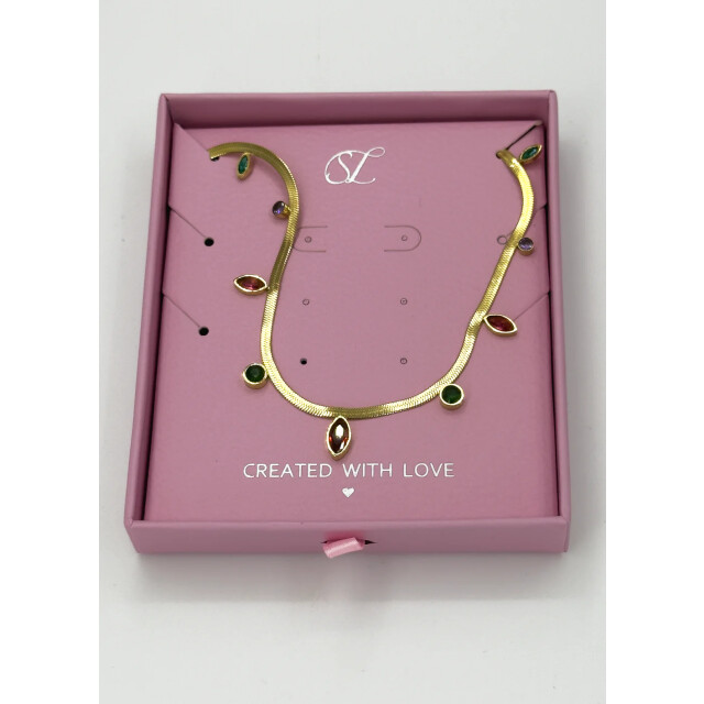 Smashed Lemon 64048 fijne gouden roestvrijstalen ketting met 64048-025-OS large
