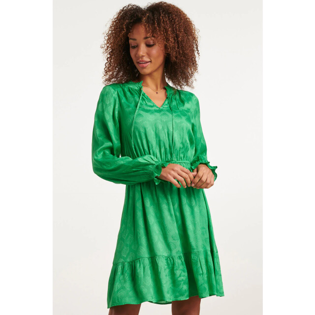 Smashed Lemon 23678 dames satijnen jurk met ornament print | 23678-530-M large
