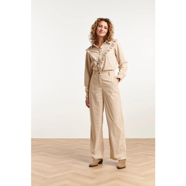 Smashed Lemon 23584 wijde corduroy broek in off white 23584-010-XXL large