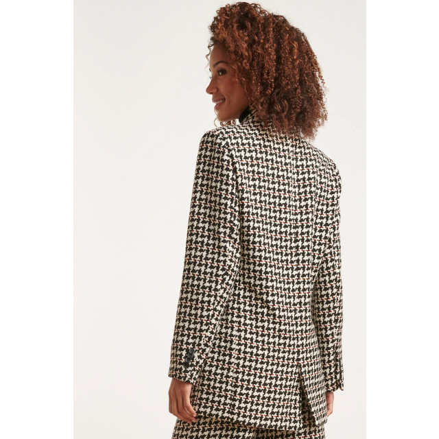 Smashed Lemon 23516 dames zwart wit pied de poule fitted blazer 23516-009-775 large