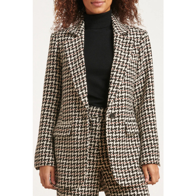 Smashed Lemon 23516 dames zwart wit pied de poule fitted blazer 23516-009-775 large