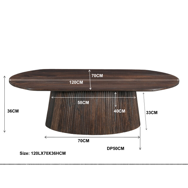 Livingfurn salontafel salvator walnut oval 120 mangohout 2630768 large