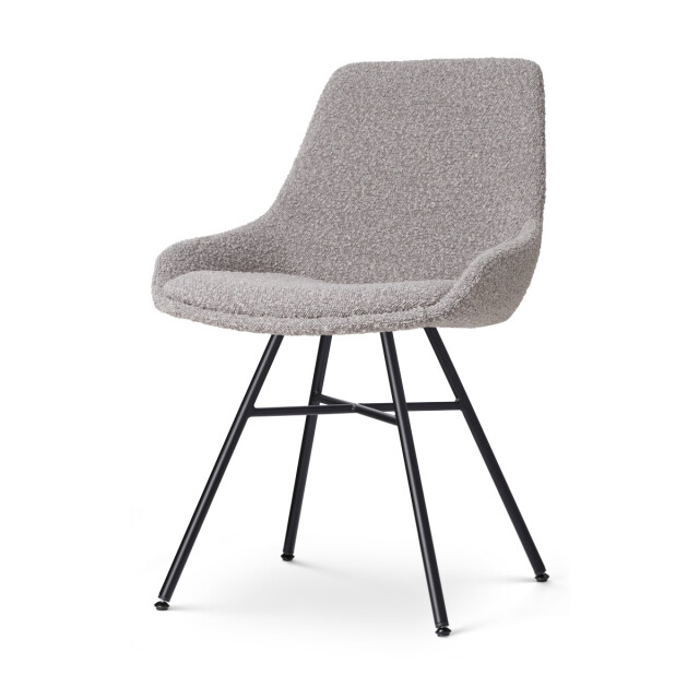 Nolon Noa-isa eetkamerstoel bouclé zwart onderstel 2800413 large