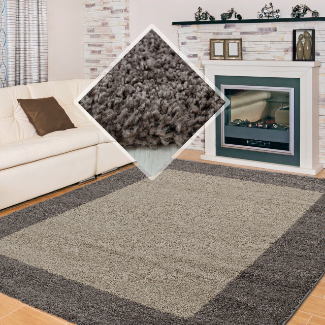 Muratap Basic shaggy kader vloerkleed hoogpolig- 240x340 cm 1128485 large