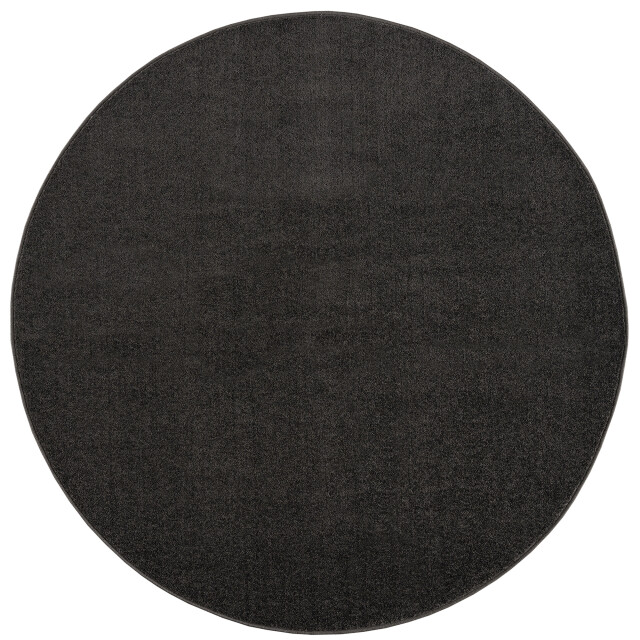 Muratap Uni rond effen laagpolig vloerkleed modern donker 240 cm rond 2884419 large