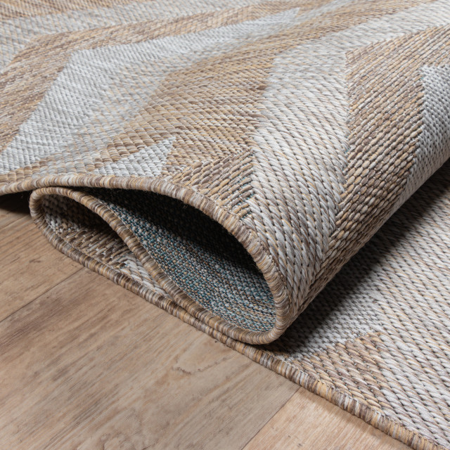 Muratap Uni binnen en buiten vloerkleed solid outdoor laagpolig tapijt beige- 140x200 cm 2873367 large