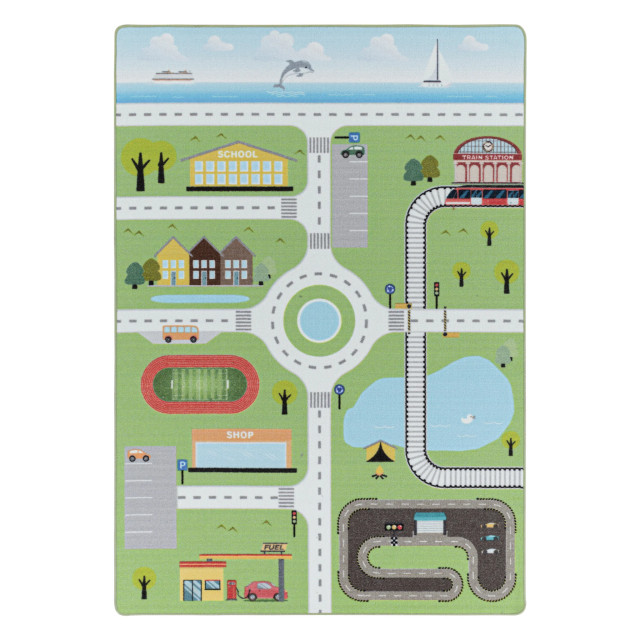 Muratap Play vloerkleed kinderkamer verkeer laagpolig 80x120 cm 1283539 large