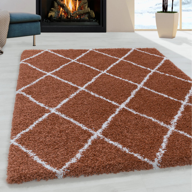 Muratap Harmony soft shaggy hoogpolig vloerkleed terra / oranje- 120x170 cm 1711702 large