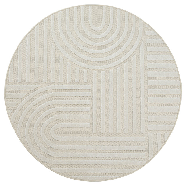 Muratap Berlin outdoor japandi rond - vloerkleed binnen en buiten laagpolig tapijt tuin- 200 cm rond 2925884 large