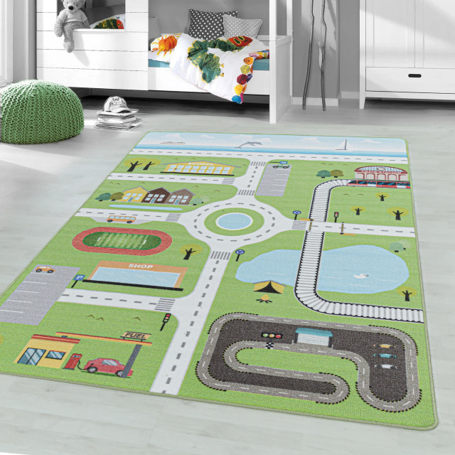 Muratap Play vloerkleed kinderkamer verkeer laagpolig 80x120 cm 1283539 large