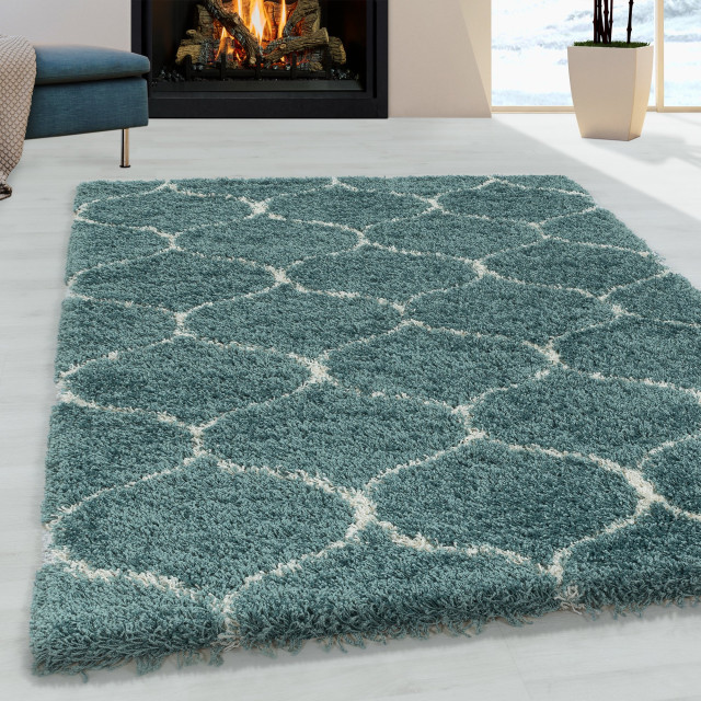 Muratap Opera soft shaggy hoogpolig vloerkleed / turquoise- 200x290 cm 1219594 large