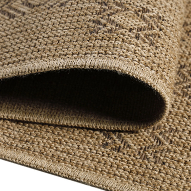 Muratap Natur vloerkleed dhaka buitenkleed sisal laagpolig indoor en outdoor beige 80x150 cm 2447418 large