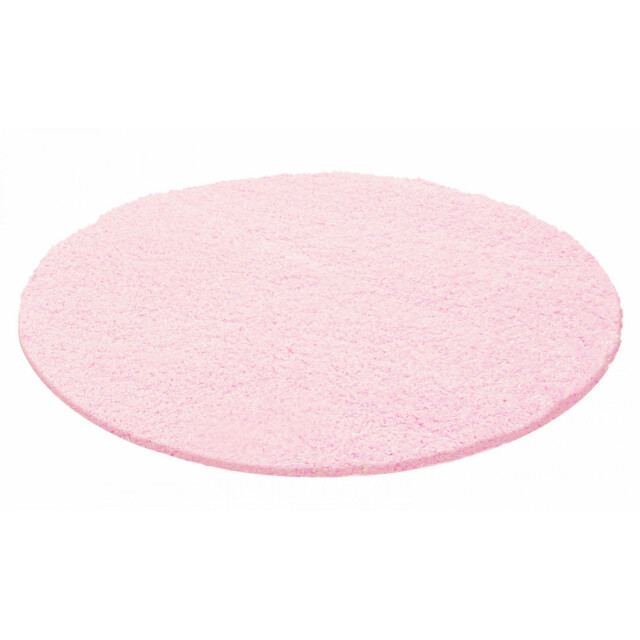 Muratap Basic rond shaggy vloerkleed roze hoogpolig- 160 cm rond 1128648 large