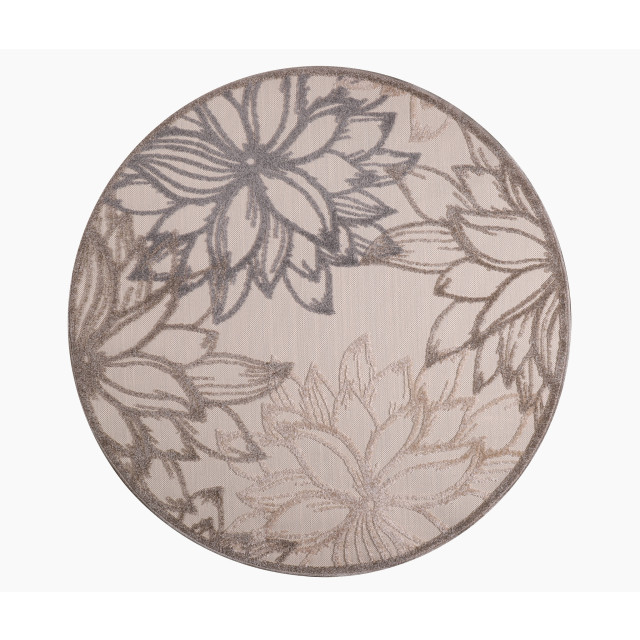 Muratap Binnen en buiten rond vloerkleed floral outdoor laagpolig tapijt 120 cm rond 2012066 large