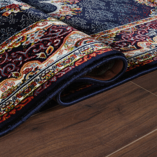 Muratap Isfahan oosters vloerkleed nain laagpolig klassiek vintage tapijt / navy / multi- 300x400 cm 2909046 large