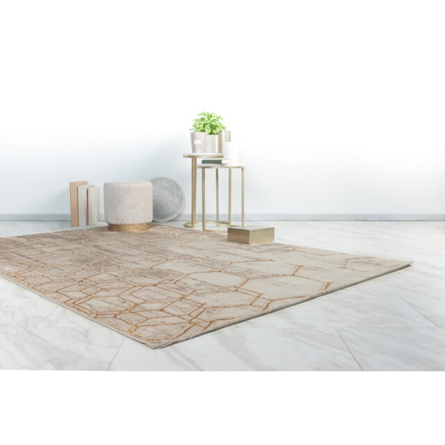 Muratap Fashion club laagpolig vloerkleed design tapijt goud- 160x230 cm 2816137 large