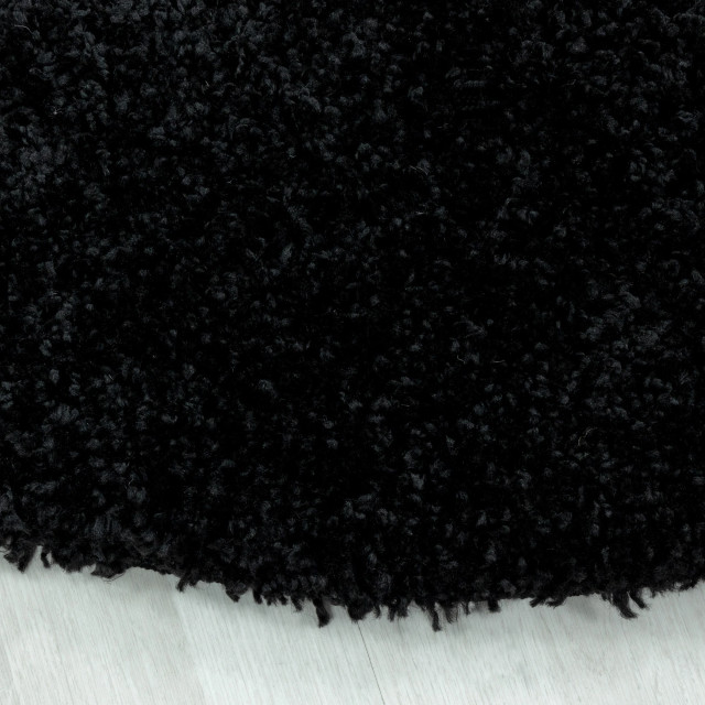 Muratap Monaco soft rond shaggy hoogpolig vloerkleed black- 120 cm rond 1219842 large