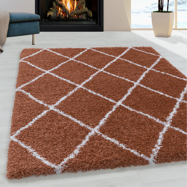 Muratap Harmony soft shaggy hoogpolig vloerkleed terra / oranje- 140x200 cm 1711701 large