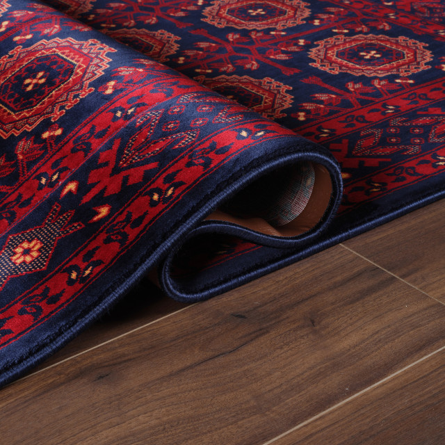 Muratap Keshan oosters vloerkleed laagpolig klassiek vintage tapijt / navy- 300x400 cm 2909015 large